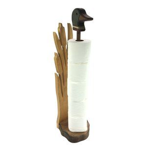 Wooden Mallar Duck Toilet Paper Holder